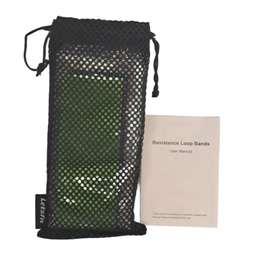 Letsfit Resistance Loop Bands Set with Carry Bag - Multiple Levels for Fitness